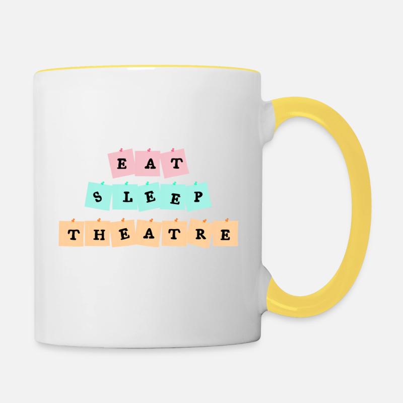 Eat Sleep Theatre - Contrasting Mug - white/yellow