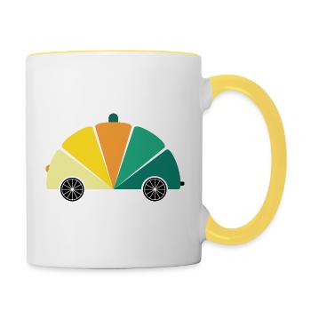 Scarabée policier rétro - Mug contrasté - blanc/jaune - Droite