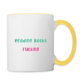 The Only Thing I Like More Than Reading Books - Contrasting Mug - white/yellow - Right
