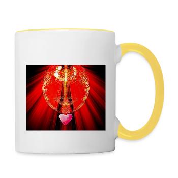 La bougie - Mug contrasté - blanc/jaune - Droite
