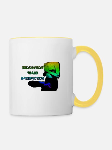 RainbowYoga - Tasse zweifarbig - Weiß/Gelb