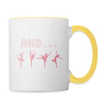 Ballet Dancer Dance Ballerina Sport Girl Femme - Mug contrasté - blanc/jaune - Droite