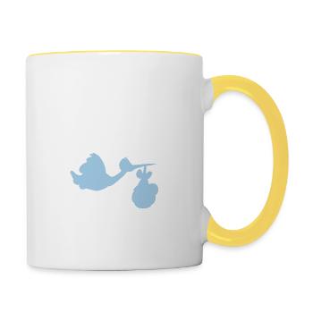 bébé en cours de livraison garçon - Mug contrasté - blanc/jaune - Droite