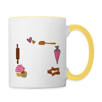 Baking Baker Baker Bakery Confectionery Cake - Contrasting Mug - white/yellow - Right