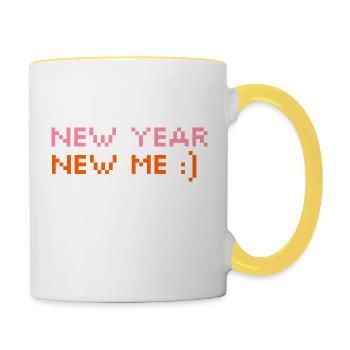 NEW YEAR - Mug contrasté - blanc/jaune - Droite