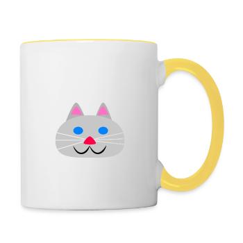Die mit den Katzen spricht - Tasse zweifarbig - Weiß/Gelb - Rechts