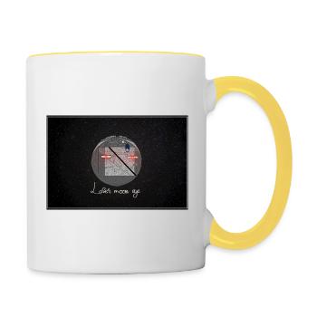 Laser Eyes 2 - Tasse zweifarbig - Weiß/Gelb - Rechts
