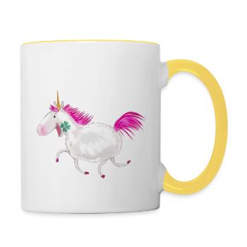 Unicorn - Tasse zweifarbig - Weiß/Gelb - Rechts