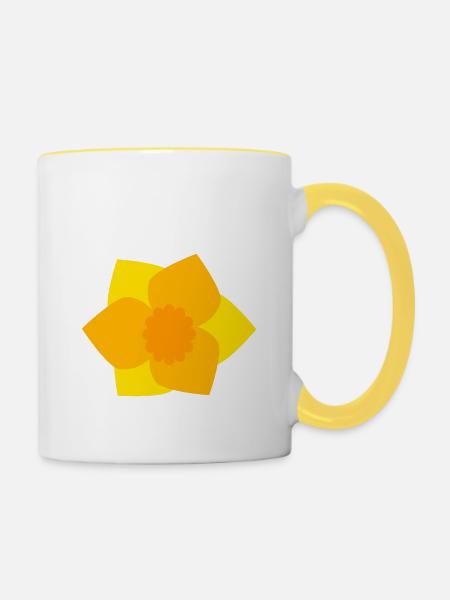 Narzisse - Tasse zweifarbig - Weiß/Gelb