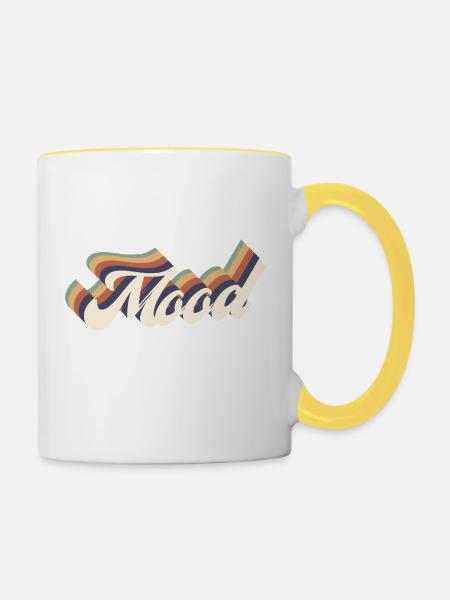 Stimmungs-Vinatge - Tasse zweifarbig - Weiß/Gelb