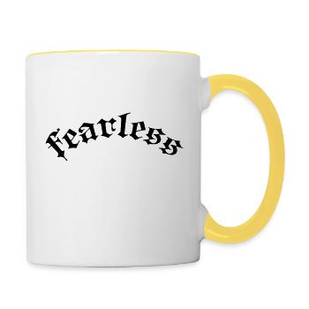 "Fearless" by immortal - Tasse zweifarbig - Weiß/Gelb - Rechts