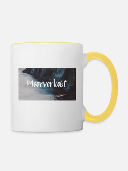 Meer Verliebt - Tasse zweifarbig - Weiß/Gelb