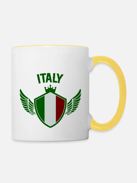 italy wappen - Tasse zweifarbig - Weiß/Gelb