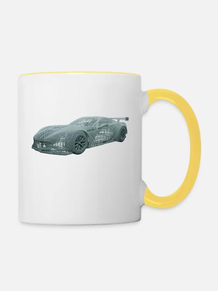 C7 Race Car - Contrasting Mug - white/yellow