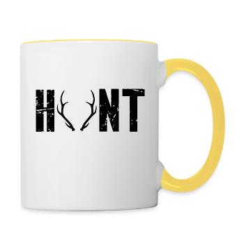 Hunt - Tasse zweifarbig - Weiß/Gelb - Rechts