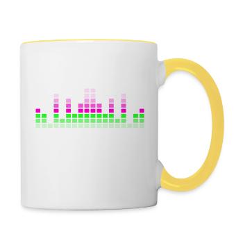 Acid-House-Musik - Tasse zweifarbig - Weiß/Gelb - Rechts