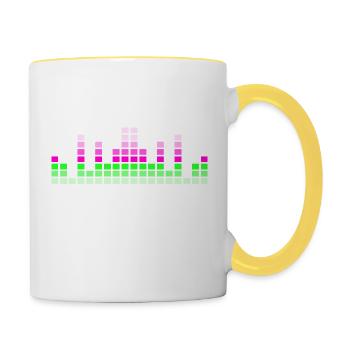 Kein Rave, keine Partyzitate - Tasse zweifarbig - Weiß/Gelb - Rechts