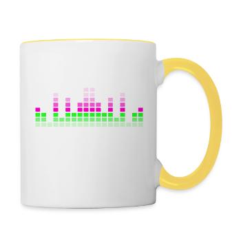 Techno forever - Contrasting Mug - white/yellow - Right