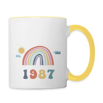 Making The World a Better Place depuis 1987, 36e - Mug contrasté - blanc/jaune - Droite