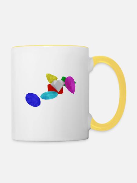 Edelsteine - Tasse zweifarbig - Weiß/Gelb