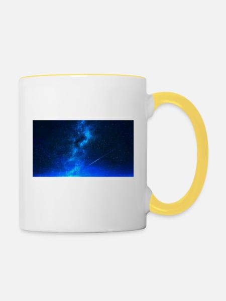 Universe - Tasse zweifarbig - Weiß/Gelb