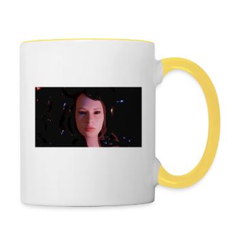 Visage liquide - Mug contrasté - blanc/jaune - Droite