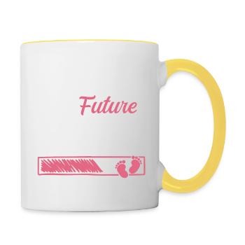 Future Maman 2026 Chargement En Cours - Cadeau - Mug contrasté - blanc/jaune - Droite