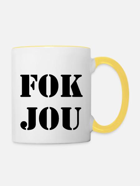 afrikaans - Tasse zweifarbig - Weiß/Gelb
