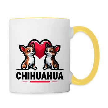 Charming Chihuahua Duo - Contrasting Mug - white/yellow - Right