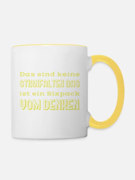 witzige sprüche - Tasse zweifarbig - Weiß/Gelb