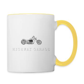 Retro Bikes - Contrasting Mug - white/yellow - Right