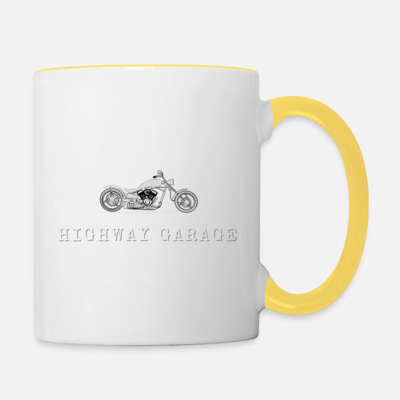 Vélos rétro - Mug contrasté - blanc/jaune