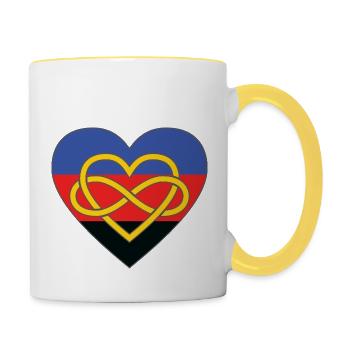 Polyamory Infinity Heart Pride - Contrasting Mug - white/yellow - Right