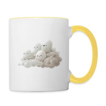 Happy Ghost Family - Tasse zweifarbig - Weiß/Gelb - Rechts