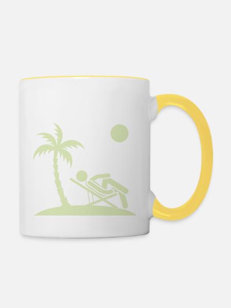holiday chill - Tasse zweifarbig - Weiß/Gelb