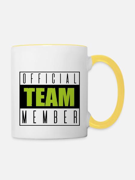 team member official - Tasse zweifarbig - Weiß/Gelb