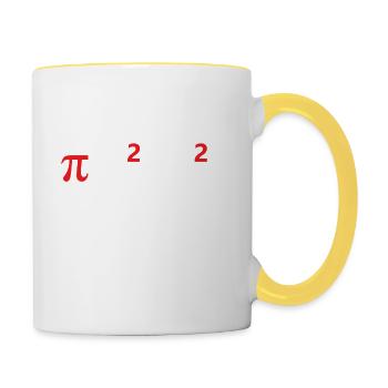 Mathematischer Pimmel rot - Tasse zweifarbig - Weiß/Gelb - Rechts