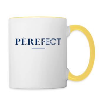 Vaterfekt! Perfekter Vater! - Tasse zweifarbig - Weiß/Gelb - Rechts