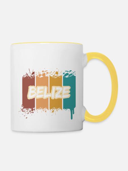 Belize - Tasse zweifarbig - Weiß/Gelb