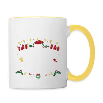 Am ehesten feiern Sie mit dem Weihnachtsmann - Tasse zweifarbig - Weiß/Gelb - Rechts