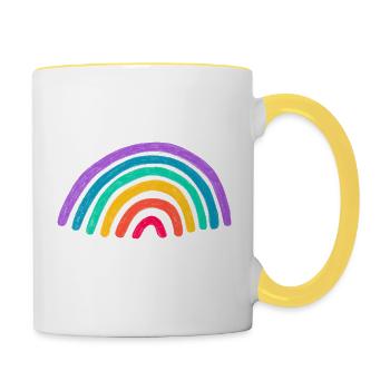 Rainbow Brand - Tasse zweifarbig - Weiß/Gelb - Rechts