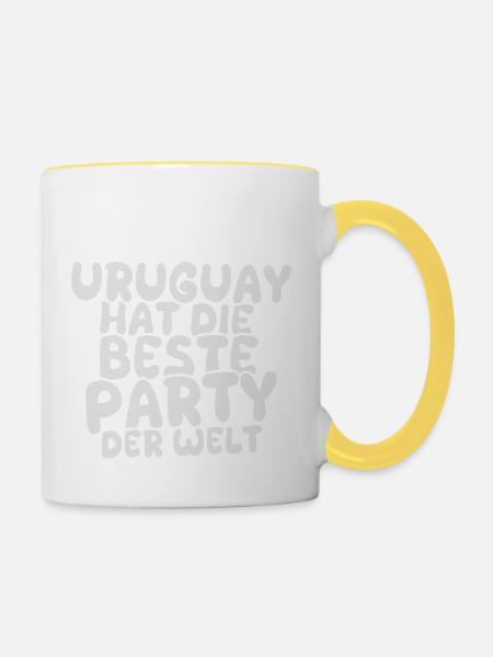 Urlaubsland Uruguay - Tasse zweifarbig - Weiß/Gelb