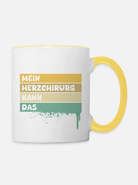 Herzchirurg - Tasse zweifarbig - Weiß/Gelb