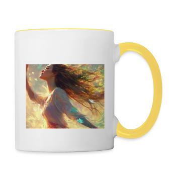 Aetherum releases the ether in you - Contrasting Mug - white/yellow - Right