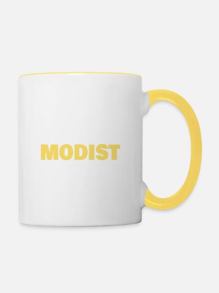 Modist als Berufung - Tasse zweifarbig - Weiß/Gelb