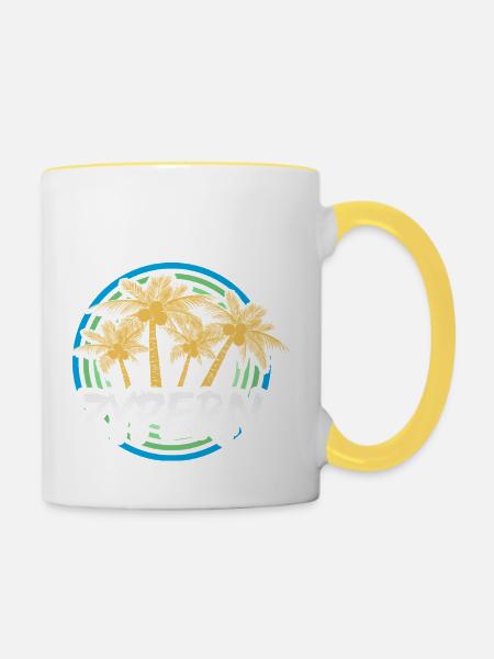 Zypern als Urlaub - Tasse zweifarbig - Weiß/Gelb
