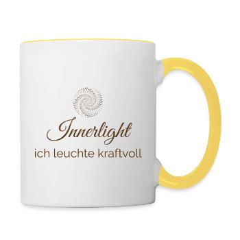 Inner Light - Entfache dein inneres Leuchten - Tasse zweifarbig - Weiß/Gelb - Rechts