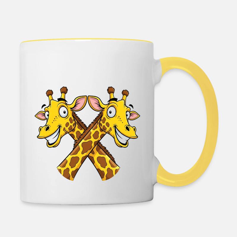 Giraffen Giraffe - Mug contrasté - blanc/jaune