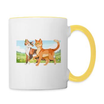 Spottedleaf Spotted Leaf Firestar Fire Star Cats - Contrasting Mug - white/yellow - Right