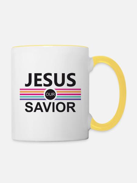 Religiöse Inspiration  - Tasse zweifarbig - Weiß/Gelb